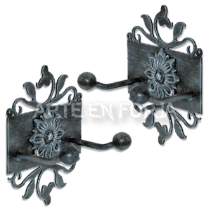 PACK 2 PERCHAS de PARED en FORJA mod. ROSETA 2 GANCHOS