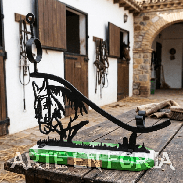 Jamonero de Forja con Cabeza de Caballo – Elegancia Artesanal para Amantes de la Equitación y la Gastronomía