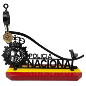 Jamonero modelo Emblema POLICÍA NACIONAL tabla España | Arte en Forja