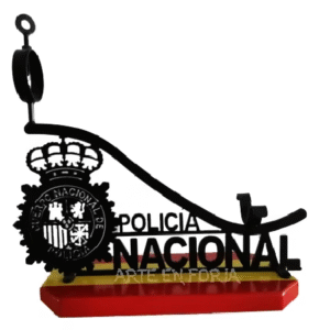 Jamonero modelo Emblema POLICÍA NACIONAL tabla España | Arte en Forja