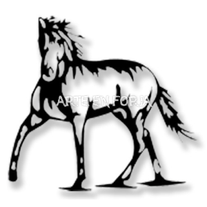 Figura de pared en forja Caballo Salvaje artesanal en hierro fabricada por Arte en Forja