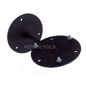 Adaptador veletas pared hierro con orificios para atornillar.