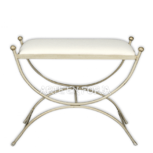 Banqueta de forja modelo SIMPLE BOLAS con asiento desmontable fabricada por ARTE EN FORJA
