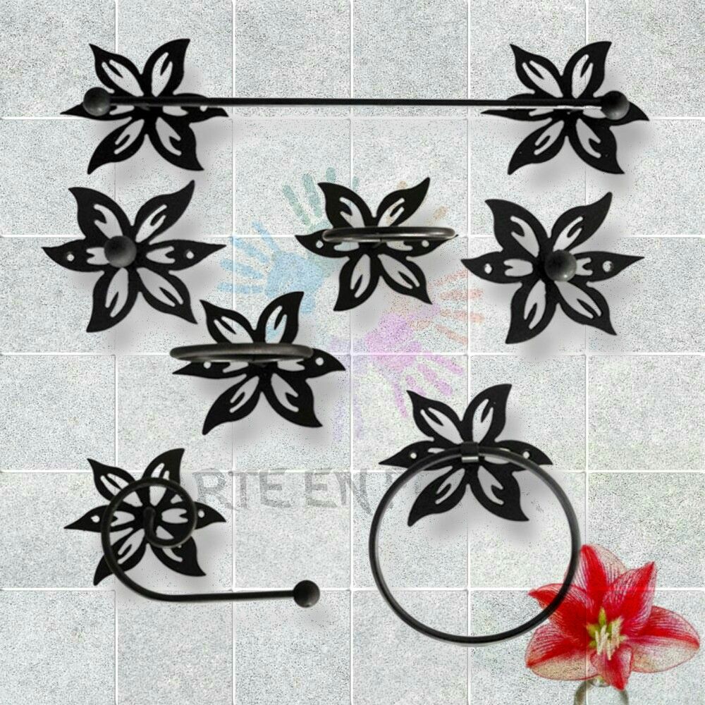Juego completo de accesorios de baño en hierro artesanal