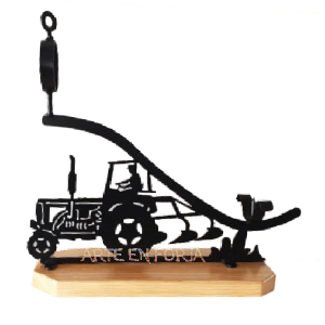 "Jamonero de Hierro ARTE EN FORJA modelo TRACTOR con base de madera maciza"