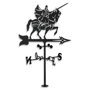 Veleta de hierro Mod. CID CAMPEADOR de ARTE EN FORJA con figura ecuestre del legendario caballero medieval y puntos cardinales orientativos.