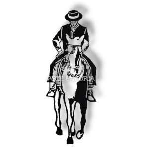 Figura de pared en forja Hombre a Caballo fabricada en hierro artesanal por Arte en Forja con silueta ecuestre decorativa