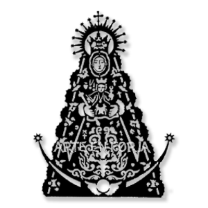Figura de pared en hierro silueta Virgen del Rocío de Arte en Forja.