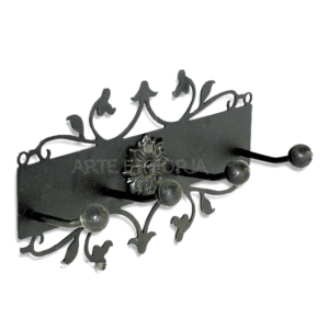 PERCHA de PARED en FORJA mod. ROSETA 4 GANCHOS