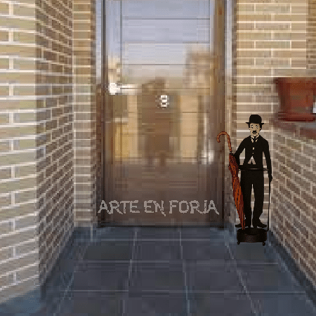 Paragüero de hierro modelo CHARLES CHAPLIN - Arte en Forja