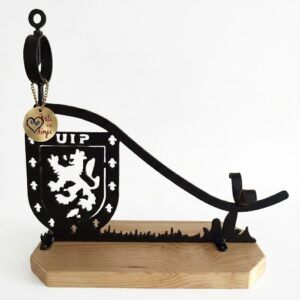 Jamonero de forja y madera Mod. UIP | ARTE EN FORJA – Escudo y emblema policial artesanal